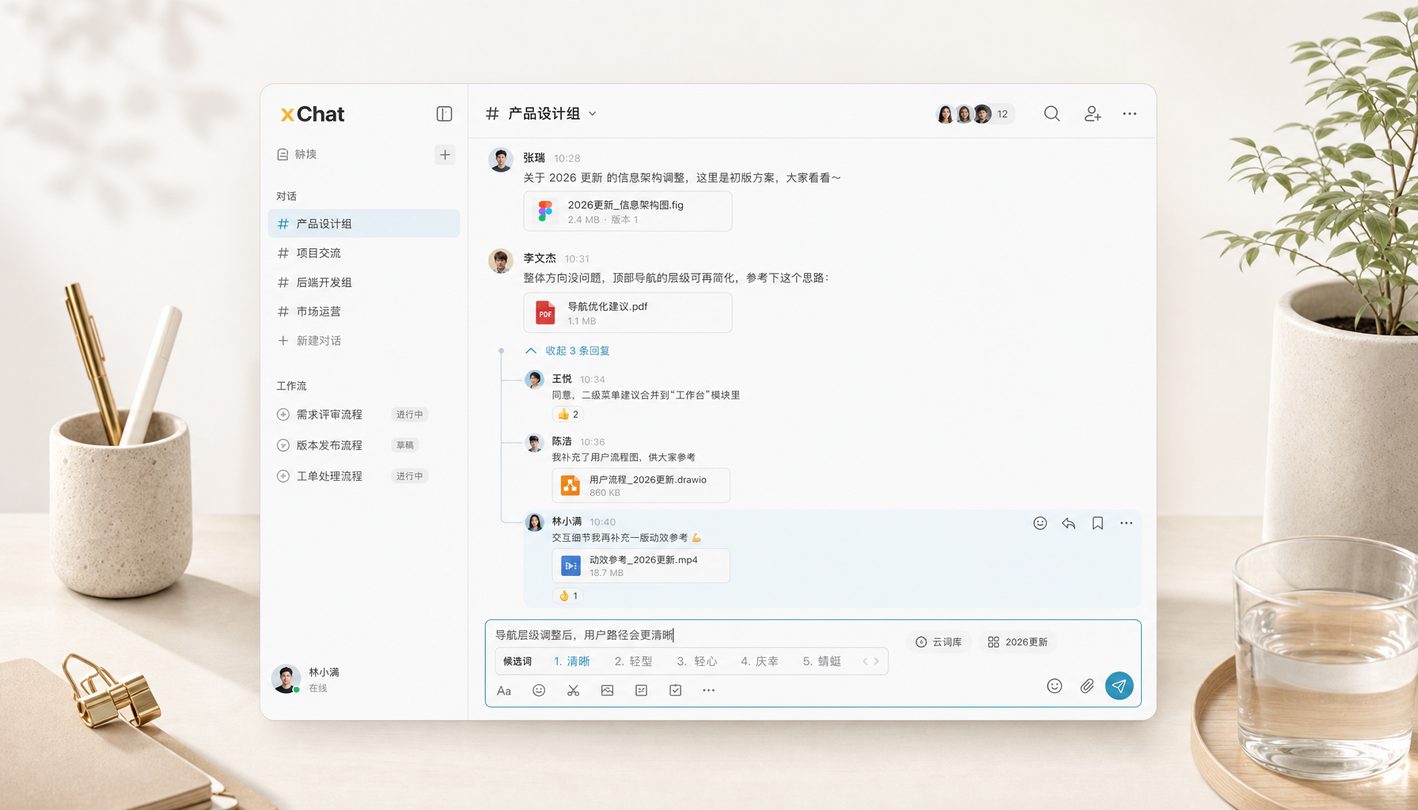 xChat 协作叙事界面展示