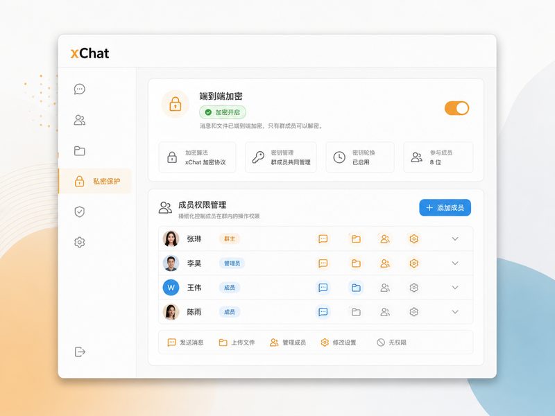 xchat加密聊天设置架构图